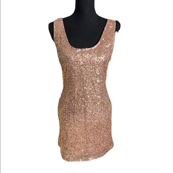 Rue 21 pale pink party sequin sheath tank dress size large - Picture 1 of 9
